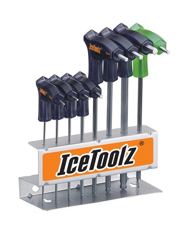 Icetoolz Set Chiavi a T: Brugole a T (2X2.5X3X4X5X6X8mm) e Chiave Torx T-25