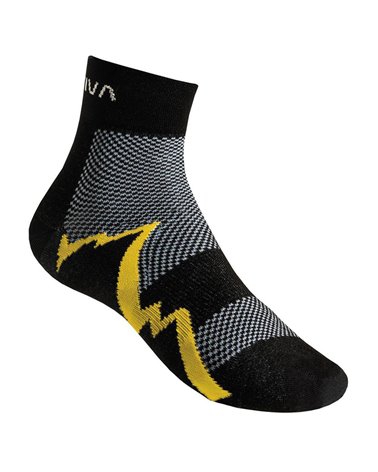 La Sportiva Short Distance Men's Socks Size L/41-43, Black/Yellow