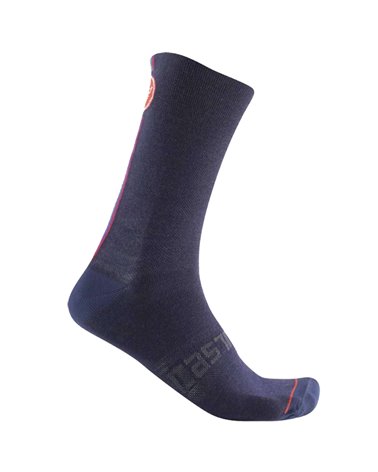 Castelli Racing Stripe 18cm Men's Cycling Socks, Savile Blue