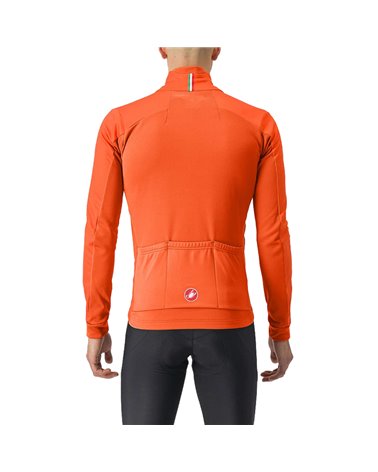 Castelli Entrata GTX Gore-Tex Windstopper X-Mid Men's Cycling Jacket, Red Orange/Metal Brown