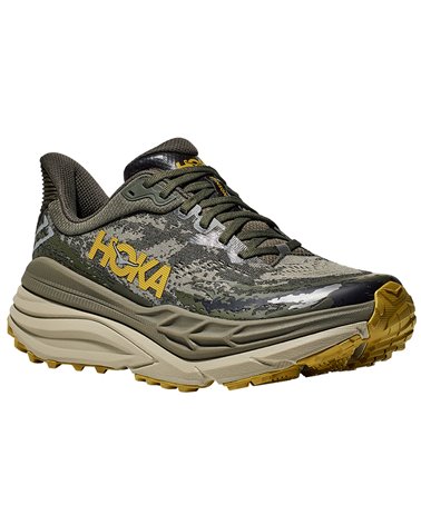 Hoka One One Stinson 7 Men's Trail Running Shoes, Olive Haze/Forest Cover