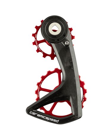 Ceramicspeed Rear Derailleur Cage OSPW RS 5 Oversized Pulley Wheel Systems 12sp Sram Red/Force AXS, Red