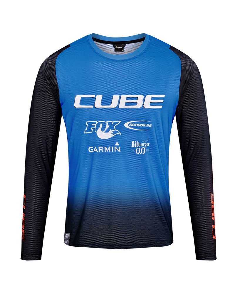 Cube Vertex Action Team Men's Cycling Long Sleeves Jersey, Black/Blue