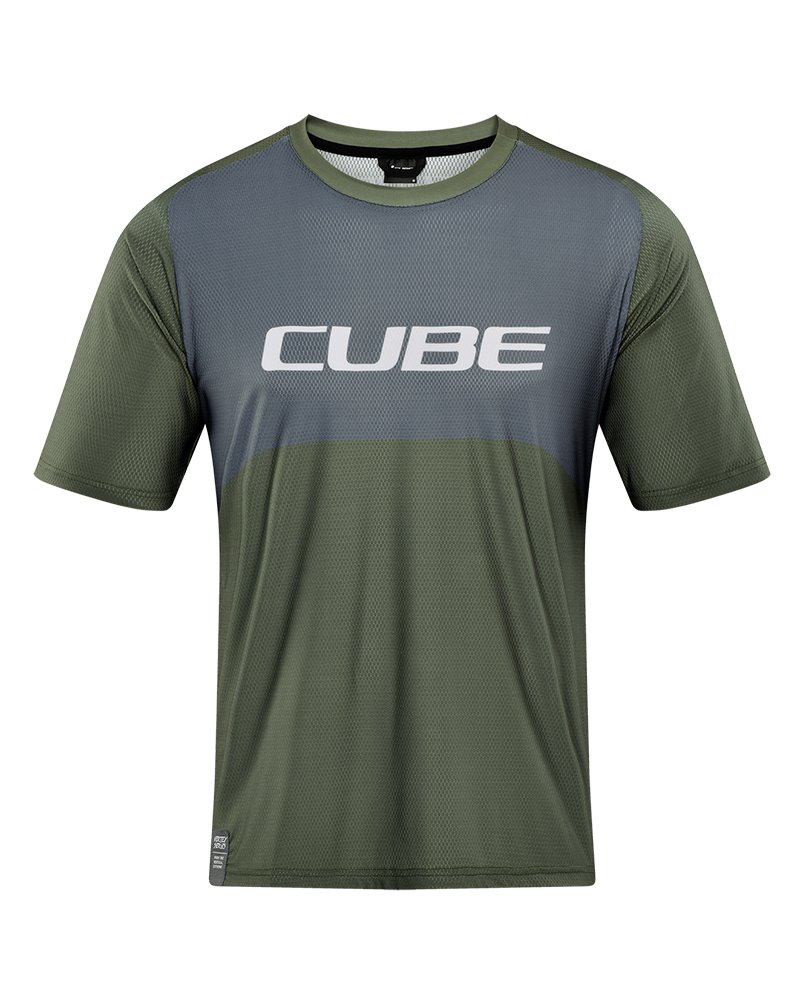 Cube Vertex Men's Cycling Short Sleeves Jersey, Olive/Grey