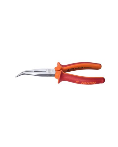 Unior Long Nose Pliers with Side Cutter/Pipe Grip, Bent 512/1VDEBI - 170mm