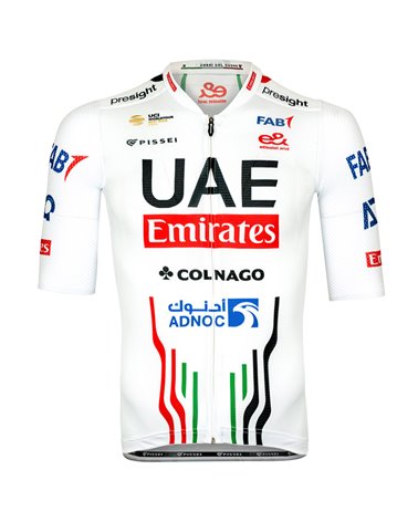 Pissei Magistrale UAE Emirates 2024 Official Team Men's Short Sleeve Cycling Jersey, White