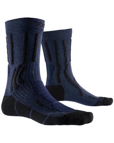 X-Bionic X-Socks Trek X CTN Trekking Socks, Midnight Blue Melange/Opal Black