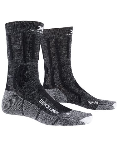 X-Bionic X-Socks Trek X Linen Calze Trekking, Dolomite Grey Melange/Opal Black