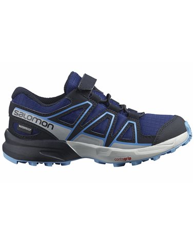 Salomon Speedcross CSWP K Waterproof Kids Trail Running Shoes, Surf The Web/Navy Blazer/Ethereal Blue