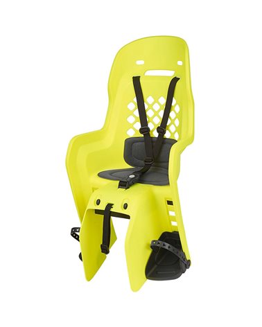 Polisport Joy Rear Rack Mount Bike Seat 22kg max, Yellow Fluo/Dark Grey