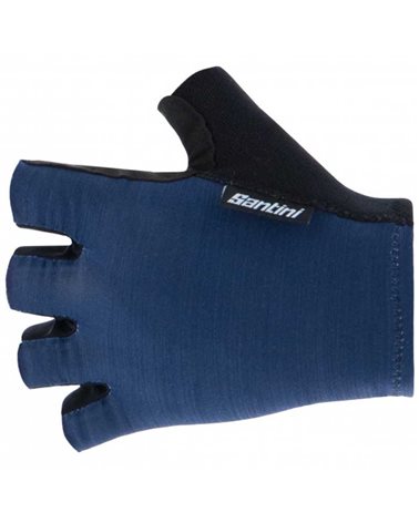 Santini Cubo Short Summer Cycling Gloves, Nautica Blue
