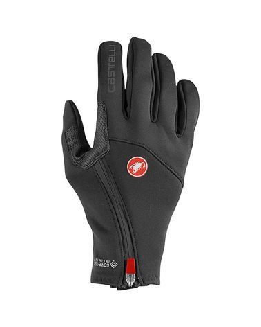 Castelli Mortirolo GTX Gore-Tex/Windstopper Cycling Gloves, Light Black