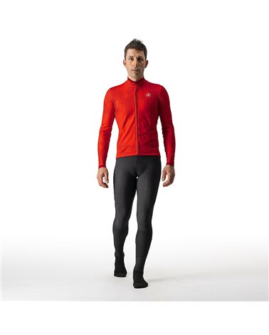 Castelli Pericolo Men's Long Sleeve Full Zip Cycling Jersey, Red