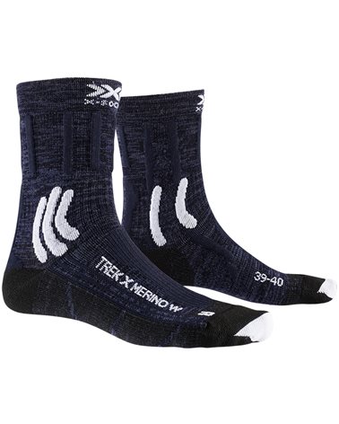 X-Bionic X-Socks 4.0 Trek X Merino Women's Trekking Socks, Midnight Blue/Arctic White