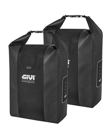 Givi Junter 20+20 Liters Experience Line Waterproof Rear Luggage Carrier Bicycle Bags, Black