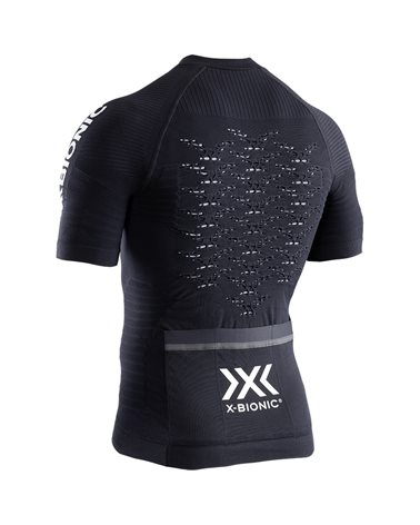 X-Bionic Effektor 4.0 Men's Cycling Zip Short Sleeve Shirt, Opal Black/Arctic White
