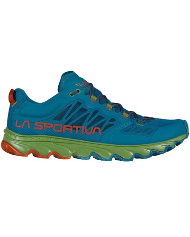 La Sportiva Helios III Men's Trail Running Shoes, Space Blue/Kale