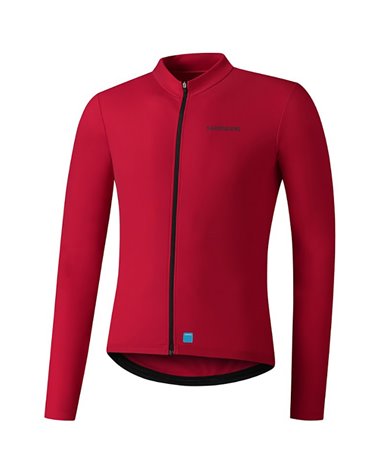 Shimano Element Men's Full Zip Long Sleeve Cycling Jersey, Red