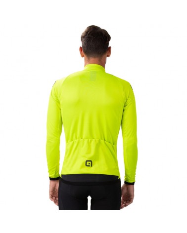 Alè R-EV1 Thermal Men's Long Sleeve Cycling Jersey, Fluo Yellow
