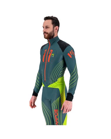 Karpos Race Suit Men's Ski Mountaineering Suit, Dark Slate/Lime Green/Grenadin