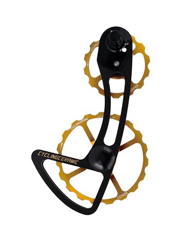CyclingCeramic Rear Derailleur Cage Oversized Pulley Wheel Systems Shimano 12sp Dura-Ace/Ultegra, Gold