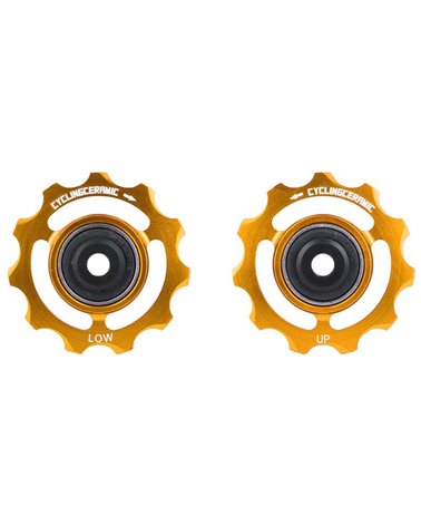CyclingCeramic Rear Derailleur Pulley Wheels Shimano Dura-Ace 9200/Ultegra 8100 12sp, Gold