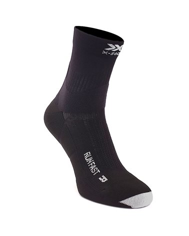 X-Bionic X-Socks Run Fast 4.0 Running Socks, Opal Black/Arctic White