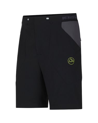 La Sportiva Guard Men's Hiking Packable Short, Black/Lime Punch