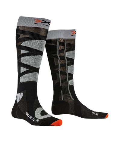 X-Bionic X-Socks Ski Control 4.0 Ski Socks, Anthracite Melange/Grey Melange