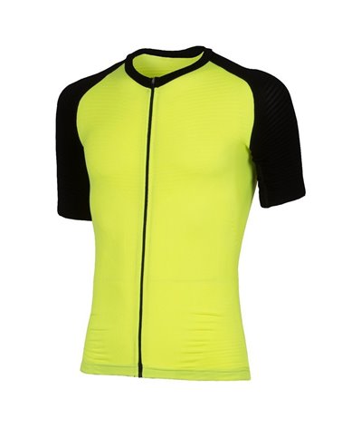 XTech Podium Men's Cycling Full Zip Short Sleeve Jersey, Yellow