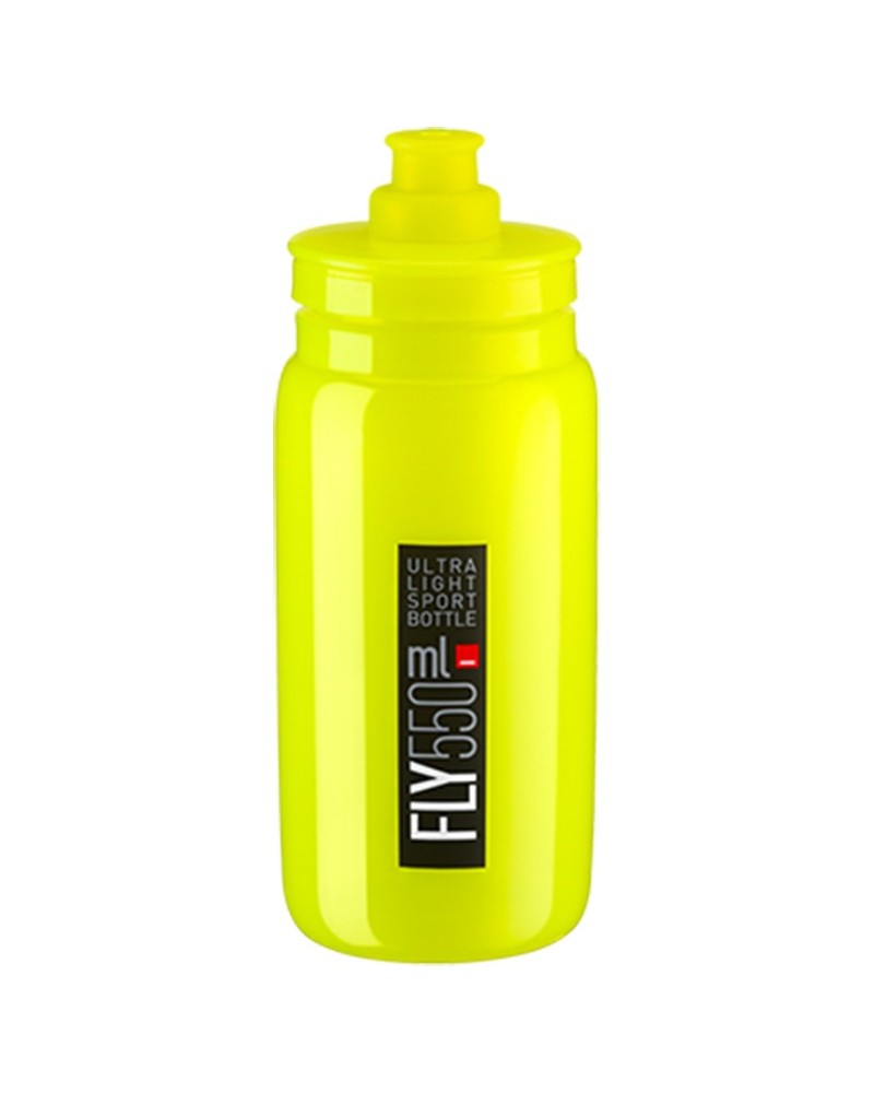 Elite Fly Elite Water Bottle 550ml, Yellow/Black Logo - Bike Sport Adventure