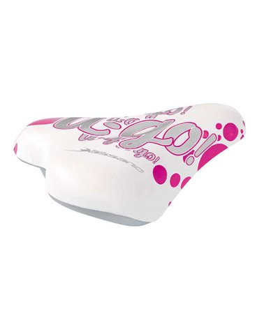 RMS Saddle For Girl, Model U-Go. White And Pink Color.